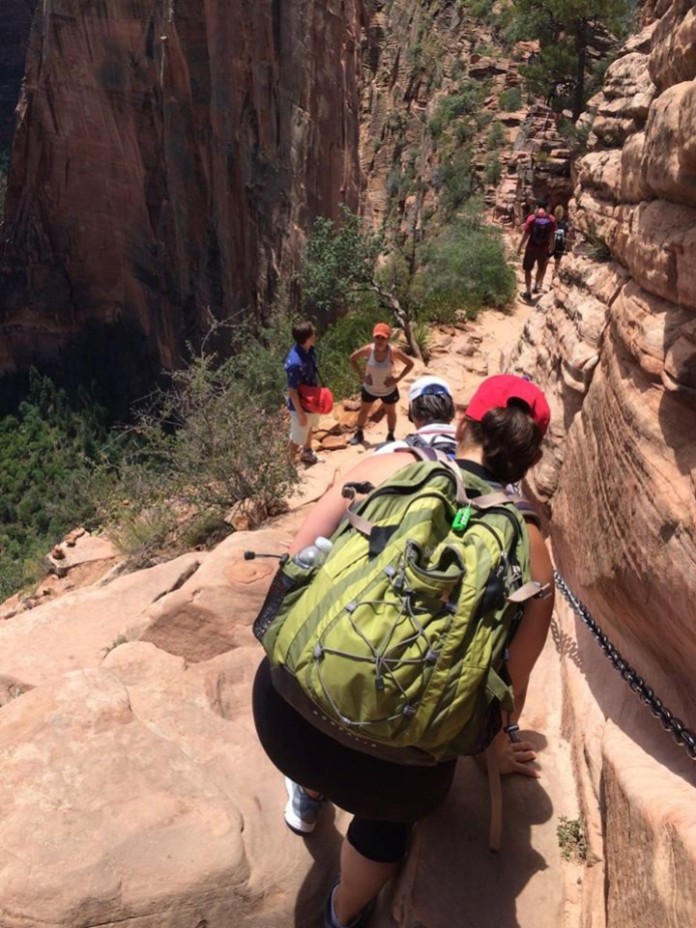 Angel's Landing - Narrow trail with cliff exposures